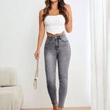 Essnce Jeans de talle alto delgado crop