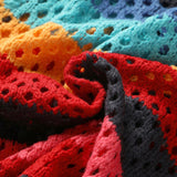 Unity Cardigan crop de color combinado con cordon delantero