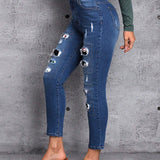 LUNE Jeans ajustados desgarro