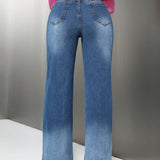 SXY Jeans con bolsillo oblicuo de pierna ancha