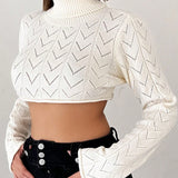 ICON Jersey crop cuello alto de punto de malla micro