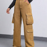 EZwear Jeans cargo con bolsillo con solapa