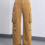 EZwear Jeans cargo con bolsillo con solapa