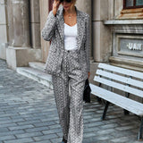 Clasi Pantalones con blazer con estampado con boton sin cinturon