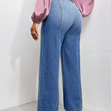 Prive Jeans de talle alto con cinturon de pierna ancha