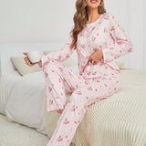 Conjunto de pijama pantalones con camiConjuntoa con estampado floral