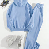 EZwear Pantalones deportivos con capucha con bolsillo de canguro con cordon con forro termico