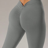 Sport Studio Conjunto De Entrenamiento De Top Corto Y Leggings Con Parte Delantera Retorcida Y Solida