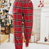 Essnce Pantalones con estampado de tartan cremallera