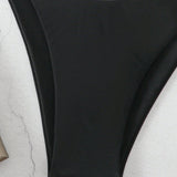 Swim Conjunto De Bikini De Color Solido Con Diseno De Nudo En La Espalda