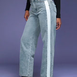 Haute Jeans Con Cordones En La Espalda Y Laterales En Contraste