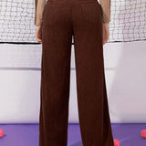 EZwear Pantalones de pierna ancha con costura lateral en contraste