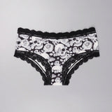 3 Piezas Lenceria De Goth Con Contraste De Encaje Hipster Panties, Prendas De Ropa Interior De Calaveras Con Estrellas Para Halloween, Lenceria Y Ropa Interior De Mujer