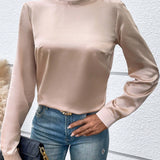 Prive Blusa con fruncido de espalda abierta con nudo de saten