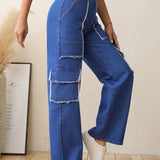 LUNE Jeans cargo con bolsillo lateral con solapa