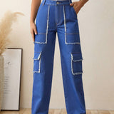 LUNE Jeans cargo con bolsillo lateral con solapa