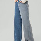 Forever 21 Jeans De Pierna Recta Para Mujer Con Bolsillos Inclinados En Color En Contraste