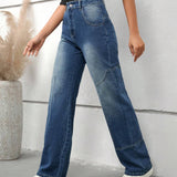 EZwear Jeans de pierna recta de talle alto