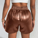 Slayr Shorts de cintura elastica PU