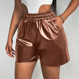 Slayr Shorts de cintura elastica PU