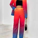 Prive Pantalones con blazer de ombre con boton