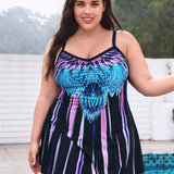 Swim Lushore Camiseta De Bikini / Tankini Impresa Para Mujer De Talla Grande