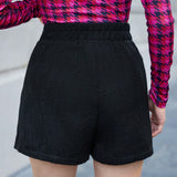 Prive Shorts tweed unicolor con cinturon