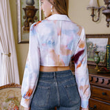 MOD Camisa crop de tie dye con cremallera