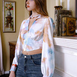 MOD Camisa crop de tie dye con cremallera