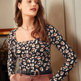 Frenchy Camiseta De Mujer Con Estampado De Leopardo