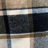 LUNE Abrigo capa con estampado de cuadros unido en contraste de manga capa bajo asimetrico