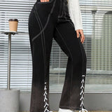 EZwear Jeans con puntada en contraste con cordon delantero