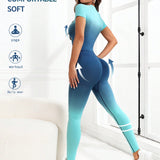 Yoga Trendy Conjunto deportivo inconsutil de ombre de cintura ancha