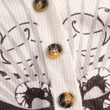 EZwear Plus Butterfly Print Button Front Tee