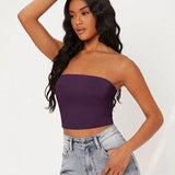 BASICS Top Brasier sin tirantes unicolor