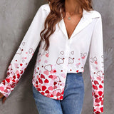 Camisa Con Botones Y Estampado De Corazones