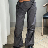 ICON Pantalones de pierna ancha de cintura con abertura