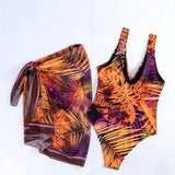 Swim Banador una pieza con estampado tropical con cover up