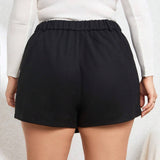 Prive Falda-pantalon Envuelta De Color Solido De Talla Grande Para Mujeres Con Cintura Elastica