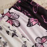 3 Piezas Pantalones De Estar Por Casa Para Mujeres Con Estampado De Mariposas