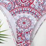 Swim Banador De Una Pieza Con Estampado Floral, Aros Y Relleno Push-up