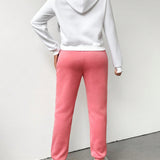 Unity de mujeres 2 piezas/set blanco oso patron Sudadera con rosado Pantalones deportivos