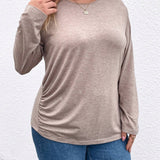 LUNE Plus Solid Ruched Side Tee