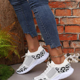 Zapatos De Correr Outdoor De Moda Con Estampado De Leopardo Para Mujer, Transpirables