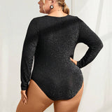 Body Con Brillo Y Cuello En Forma De Corazon En a Grande