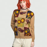 ROMWE Hippie Jersey Con Cuello Redondo Y Estampado Floral