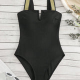 Swim Traje De Bano De Una Pieza Para Mujer Con Tirantes Anchos