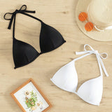 Swim Basics Top De Bikini Con Cuello Halter Para Mujer, 2 Piezas/juego