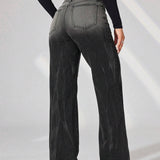 EZwear Jeans De Cintura Alta Con Pierna Ancha