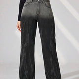 EZwear Jeans De Cintura Alta Con Pierna Ancha